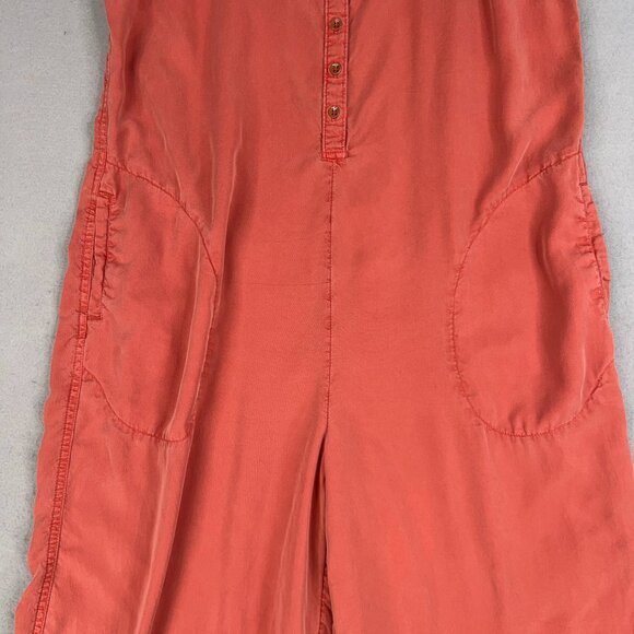 Anthropologie Saturday Sunday Ilene Jumpsuit Womens Medium Coral Wide Boho - Picture 4 of 16